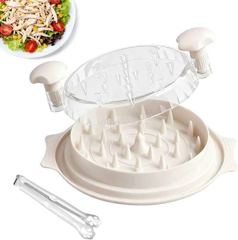 KicthMap Chicken Shredder Tool Twist 9.84in Large Chicken Shredder with Clip Visible Meat Shredde Machine BPA Free Ergonomic Handle Manual Meat Suitable for Chickens Pork Beef ect (White) - Image 1